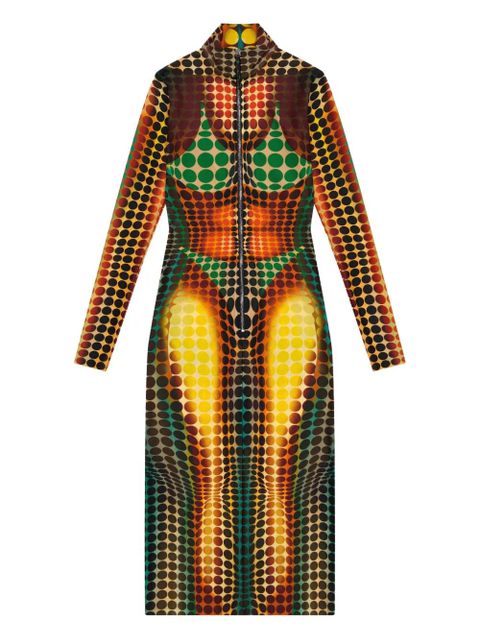 Jean Paul Gaultier high-neck zip-up midi dress - Yellow - zdjęcie produktu nr 1