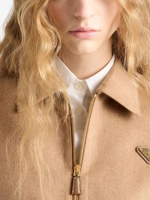 Prada camel-hair blouson jacket - Brown