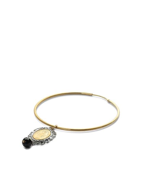 Dolce & Gabbana 18K yellow and white gold Sicily jade earrings