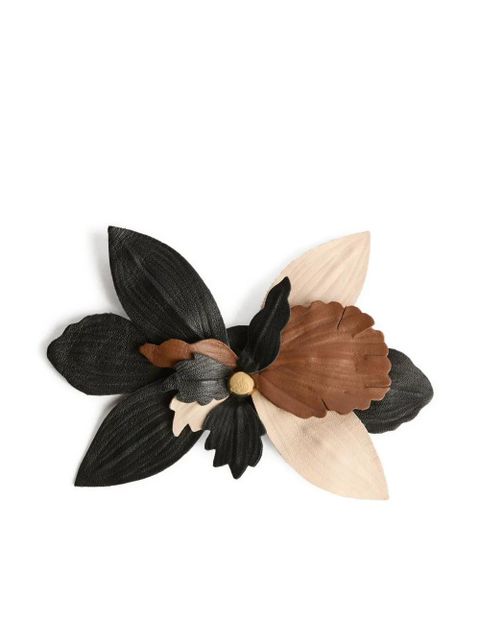 PUCCI leather flower brooch - Black - zdjęcie produktu nr 1