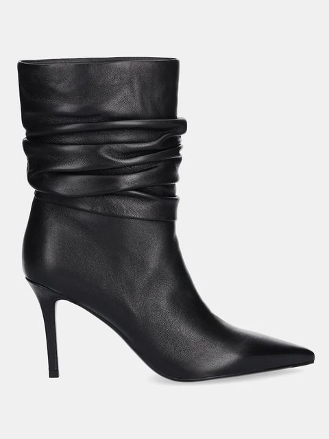 Answear.LAB botki skórzane kolor czarny na szpilce