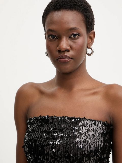 Haveone bluzka damska kolor czarny gładka RMA-P054