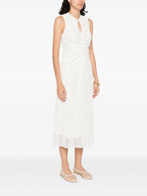 SANDRO draped midi dress - White