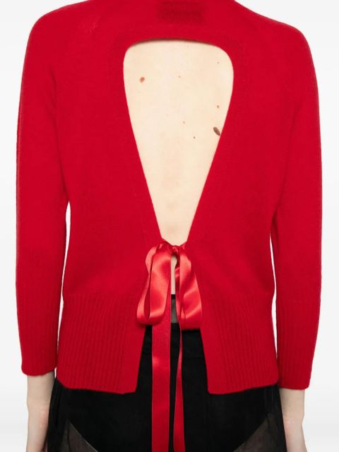 Simone Rocha cashmere funnel-neck top - Red