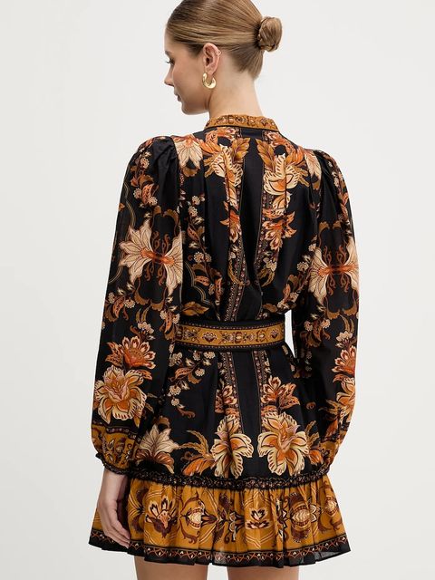 Farm Rio sukienka bawełniana kolor czarny mini rozkloszowana 344142