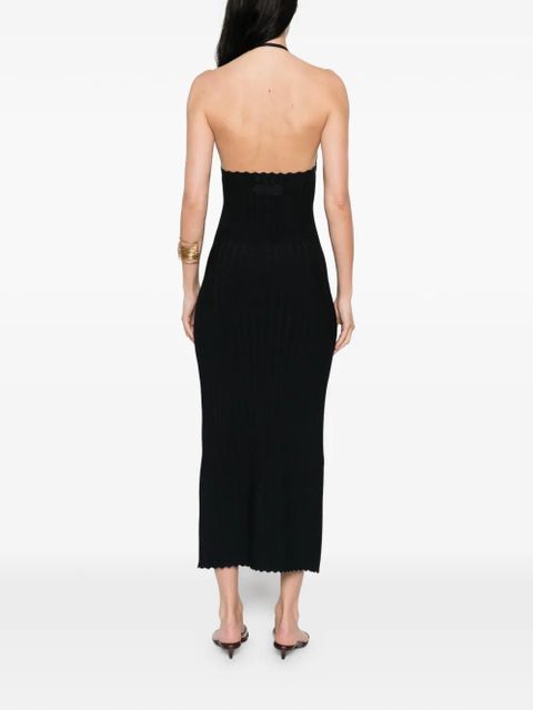 Jacquemus Tablier halterneck midi dress - Blue