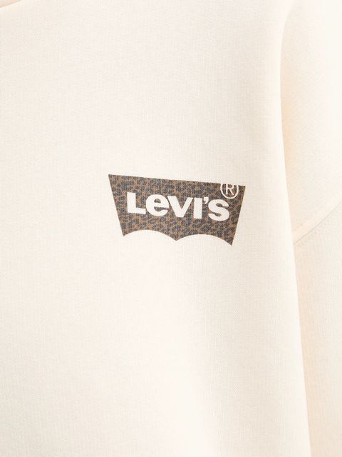 Levi's bluza damska kolor beżowy z kapturem z nadrukiem 004ND