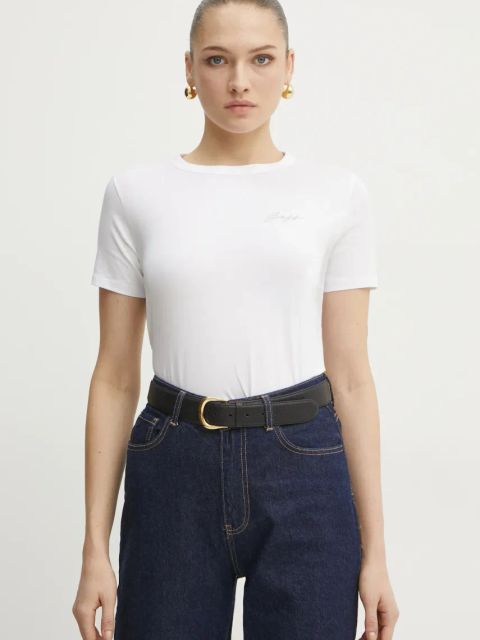 BOSS Orange t-shirt bawełniany damski kolor biały 50535322