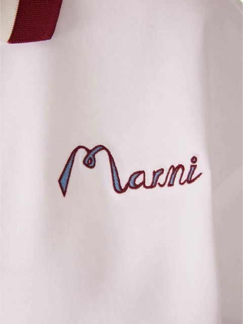 Marni logo embroidery bomber jacket - White