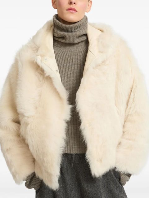 Yves Salomon shearling jacket - White