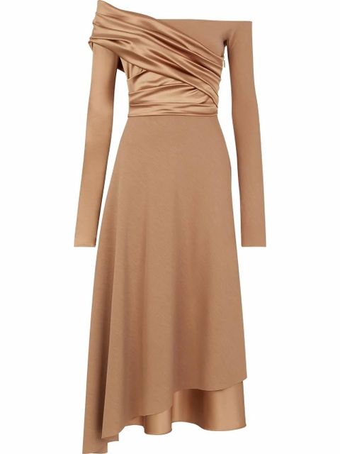 FENDI off-shoulder ruched dress - Brown - zdjęcie produktu nr 1