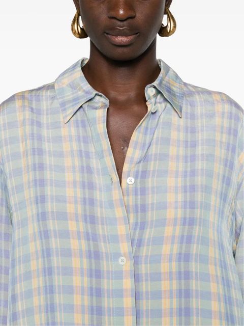 TOTEME plaid-check linen shirt - Purple