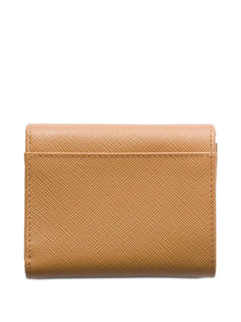 Prada triangle-logo saffiano leather wallet - Neutrals