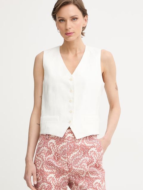 Weekend Max Mara kamizelka jednorzędowa damska lniana PACE - zdjęcie produktu nr 1
