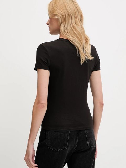 Tommy Jeans t-shirt bawełniany 2-pack damski kolor czarny DW0DW21746