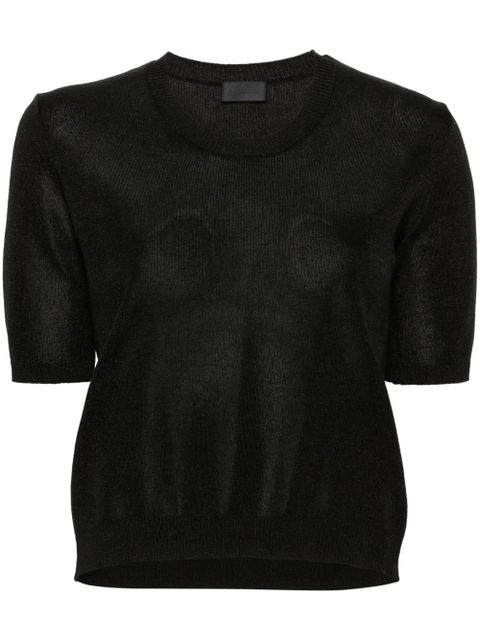 Moncler logo-patch short-sleeve jumper - Black - zdjęcie produktu nr 1