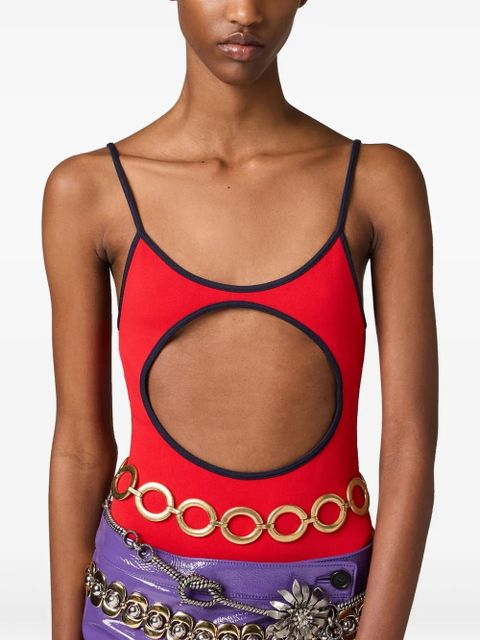 Miu Miu logo-engraved belt - Brown