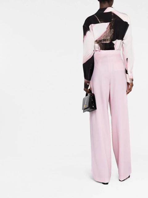 Alexander McQueen pleated high-waisted trousers - Pink