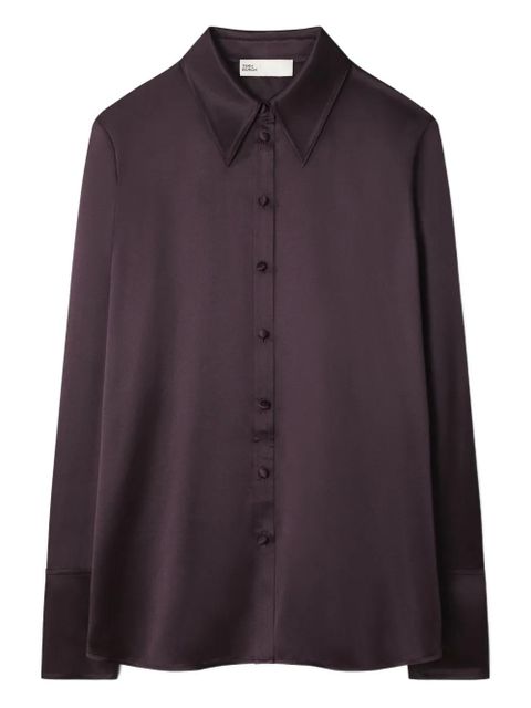 Tory Burch cuffed silk shirt - Purple - zdjęcie produktu nr 1