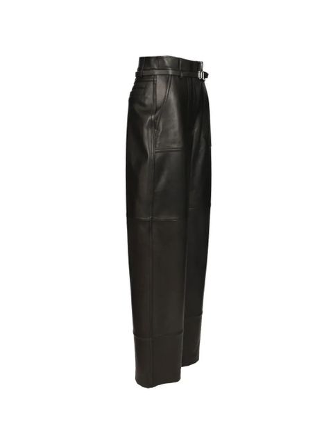 Sportmax belted leather trousers - Black