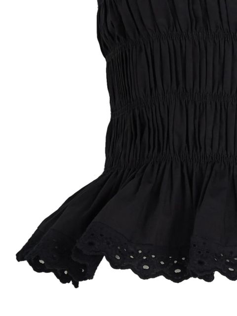 Faithfull the Brand Thea shirred cotton top - Black - zdjęcie produktu nr 2