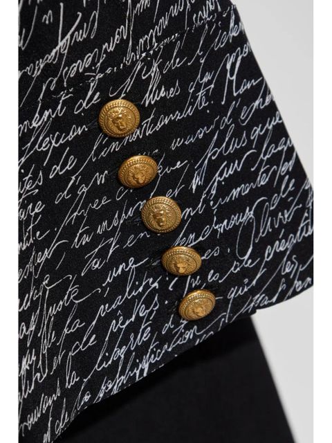 Balmain script-print blouse - Black