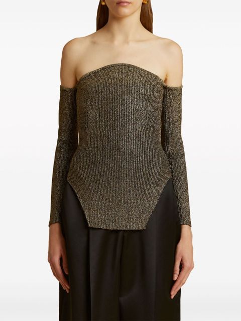 KHAITE The Maria off-shoulder jumper - Green - zdjęcie produktu nr 2