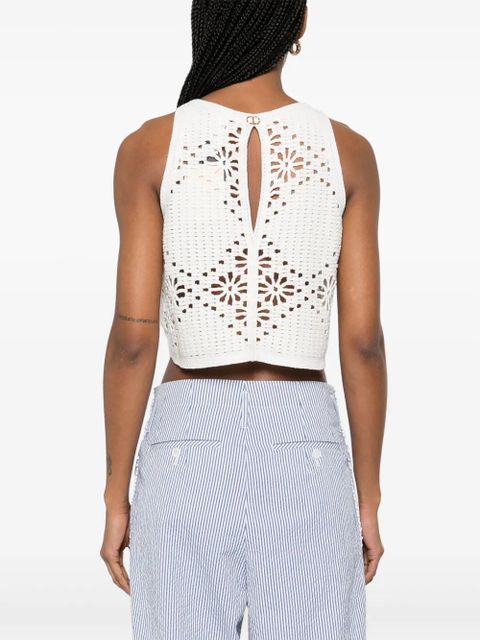 TWINSET crochet-knit crop top - White