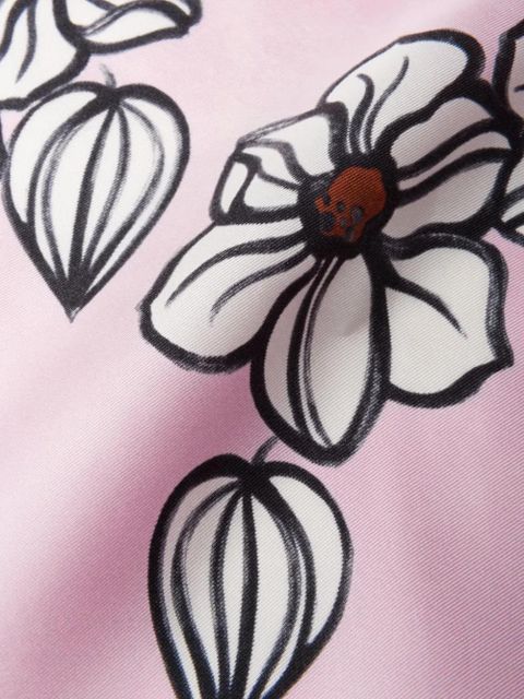 Prada floral-print twill scarf - Pink