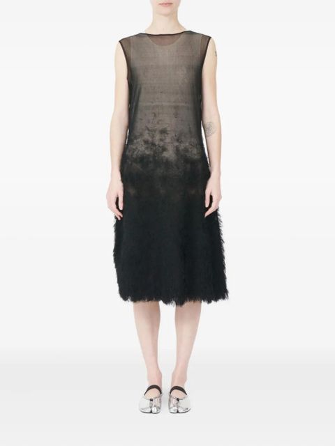 Maison Margiela sleeveless sheer-top midi dress - Black