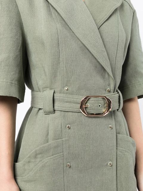 Acler Dunstan belted-wait dress - Green