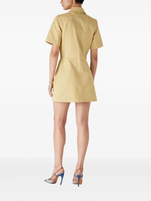 Casablanca monogram zip-front mini dress - Yellow