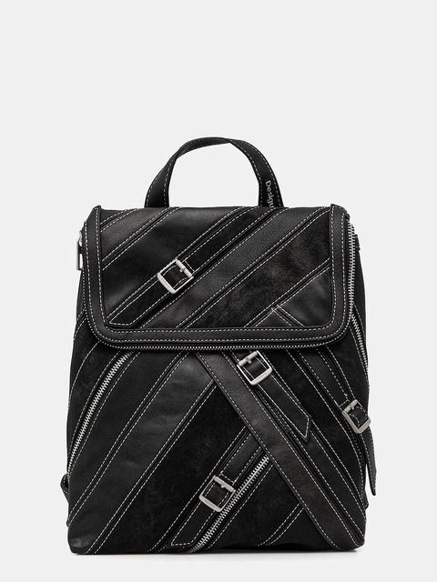 Desigual plecak FIBONACCI HAMPTON MI damski kolor czarny mały gładki 25WAKP25 - zdjęcie produktu nr 1