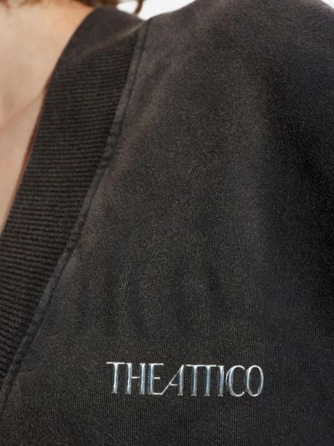 The Attico V-neck balloon-sleeve midi dress - Grey