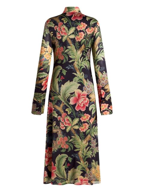ETRO Cons floral-print midi dress - Black