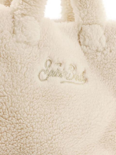 MC2 Saint Barth Colette teddy-texture logo-embroidered shoulder bag - Neutrals
