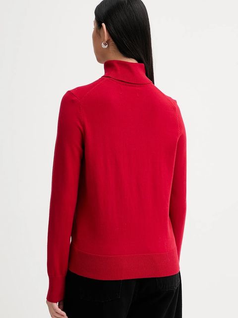 Marc O'Polo sweter damski kolor czerwony lekki z golfem 5000007462 - zdjęcie produktu nr 2