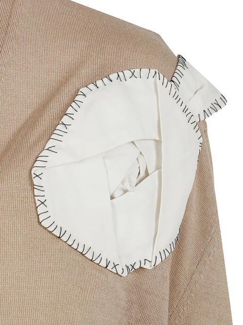 Marni appliqué-detail V-neck cardigan - Neutrals