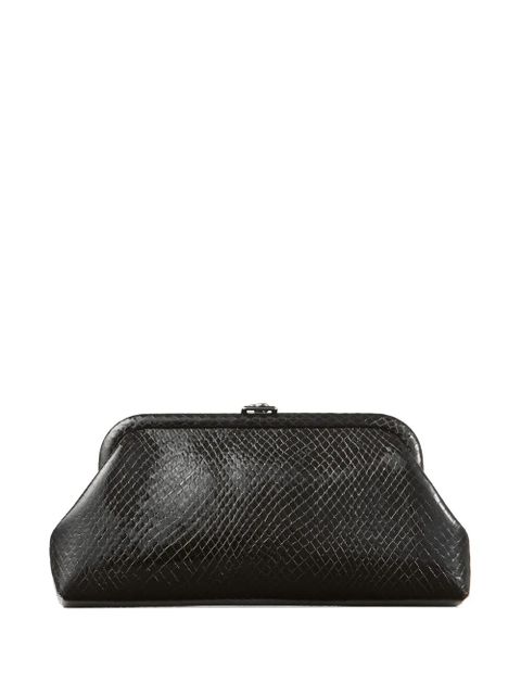 Jimmy Choo Skylar snake-printed leather clutch bag - Black - zdjęcie produktu nr 1
