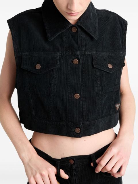 Prada corduroy denim vest - Black