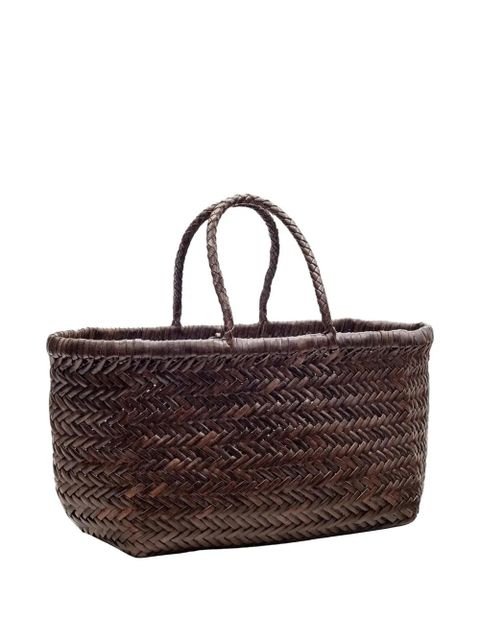 DRAGON DIFFUSION small Triple Jump woven-design tote bag - Brown