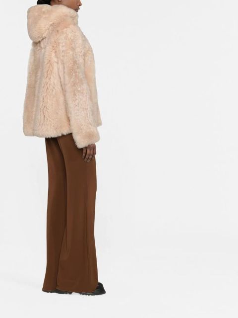 Yves Salomon zip-up shearling coat - Neutrals