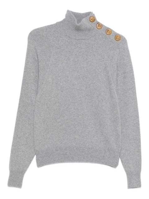 Balmain high-collar button-detail sweater - Grey - zdjęcie produktu nr 1