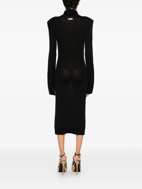 The Attico roll-neck wool dress - Black