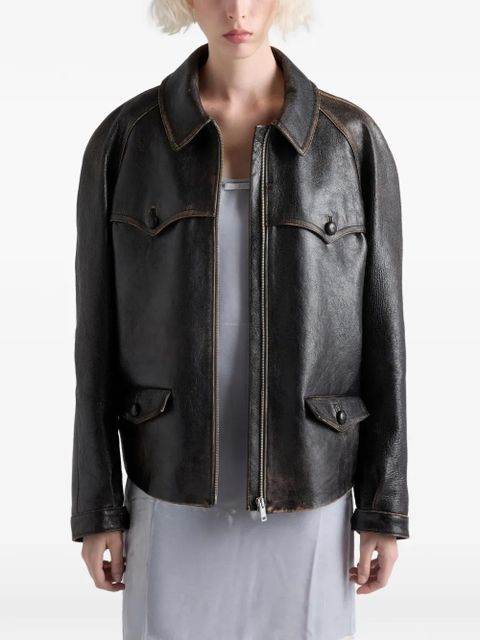Prada leather jacket - Black