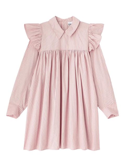 GANNI ruffled striped mini dress - Pink - zdjęcie produktu nr 1