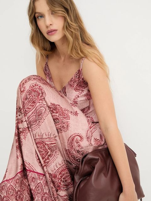 Answear.LAB sukienka kolor różowy maxi prosta