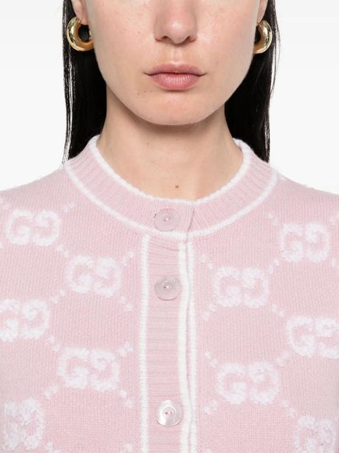 Gucci logo-jacquard cardigan - Pink