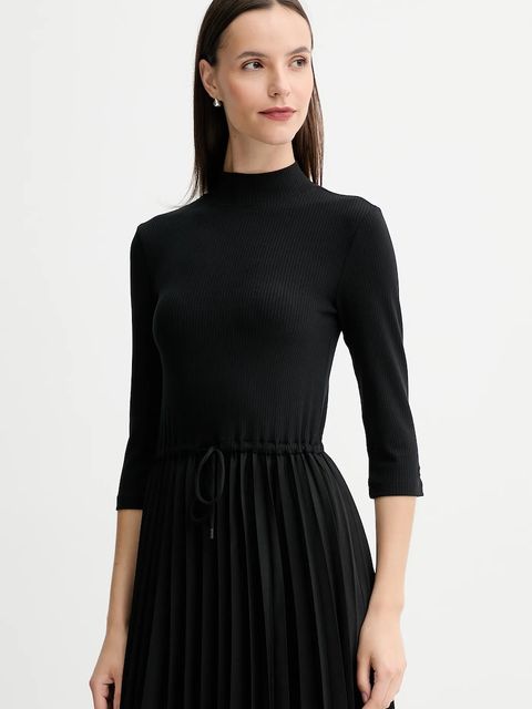 Tommy Hilfiger sukienka kolor czarny midi rozkloszowana WW0WW46138