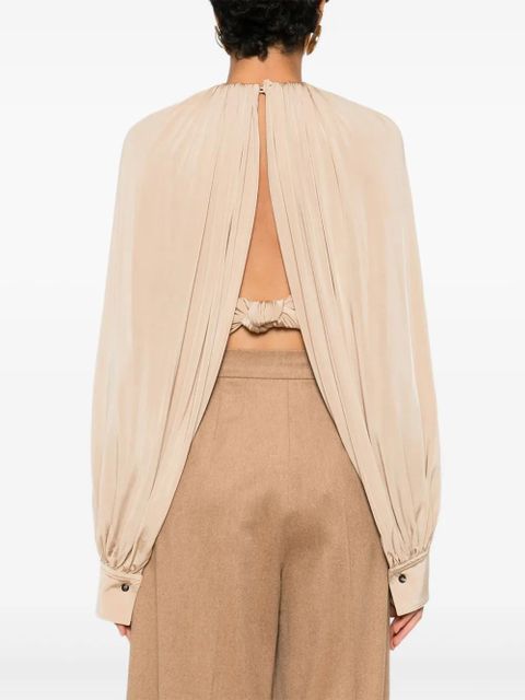 Ferragamo gathered long-sleeve blouse - Neutrals